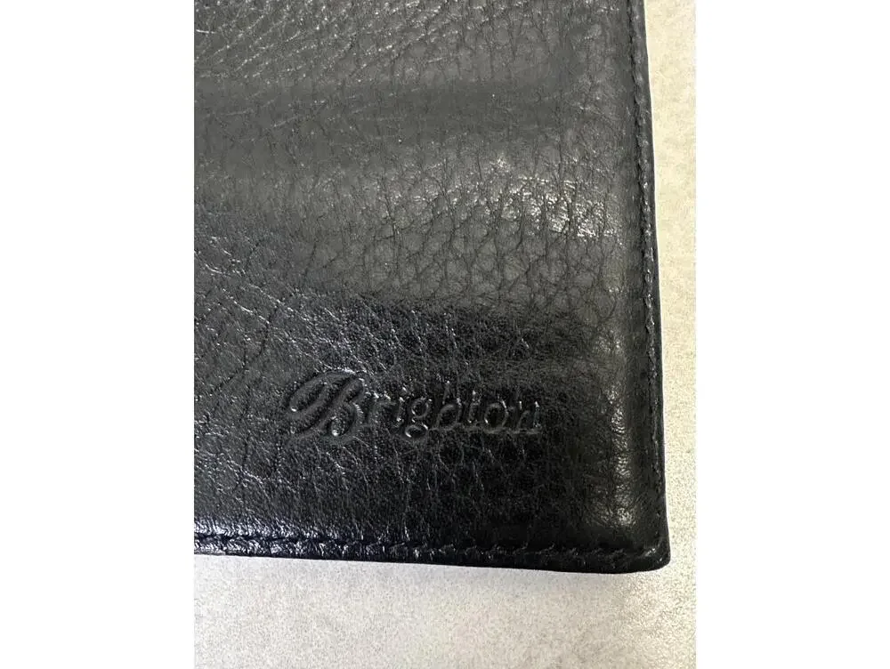 Vintage Brighton black croc-embossed leather snap button organizer/wallet/clutch